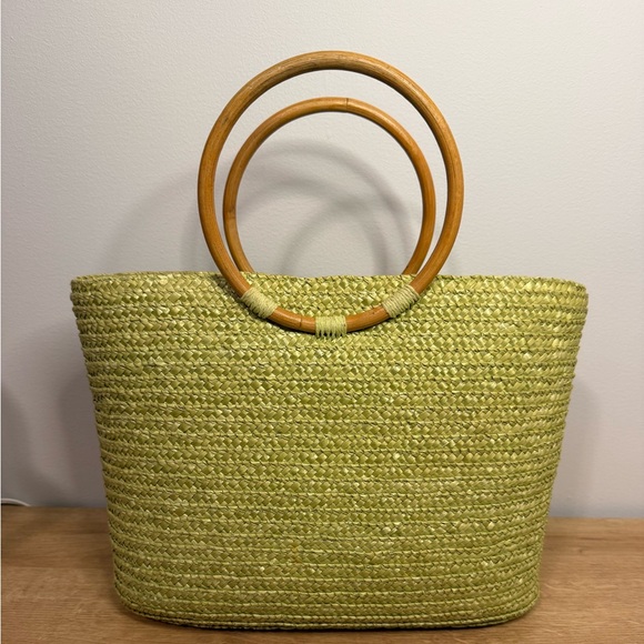 Handbags - Sunbay straw purse with wooden handle